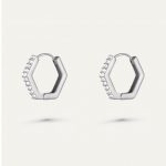 Hexagon & Diamond – earrings