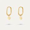oval heart earrings gold