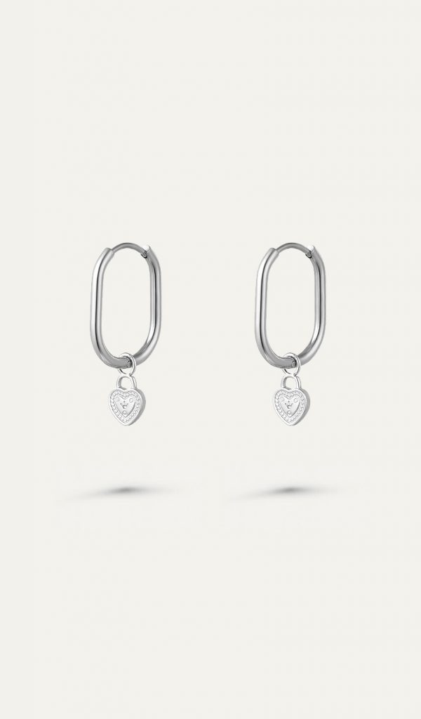 oval heart earrings