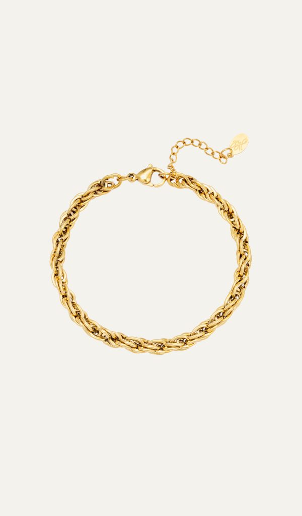 twisted chain bracelet goud
