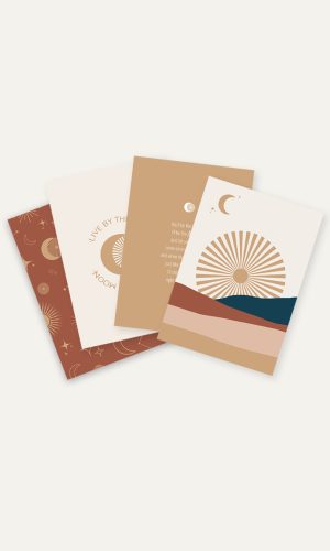 sun moon postcards