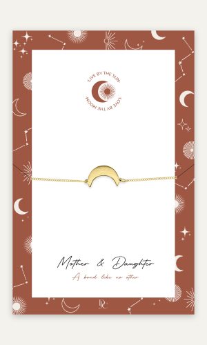 mother and daughter moon bracelet