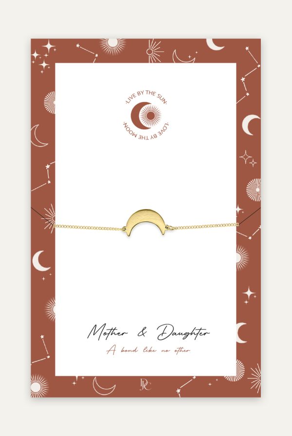 mother and daughter moon bracelet