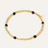 Gold black beads bracelet