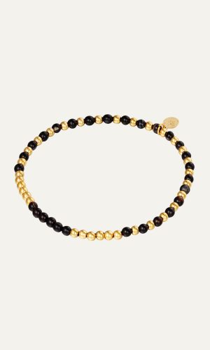 Black gold beads bracelet