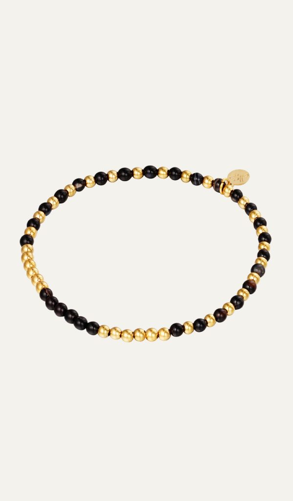Black gold beads bracelet