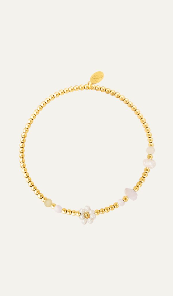 Flower pearls beads bracelet