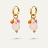 Rose white stone earrings