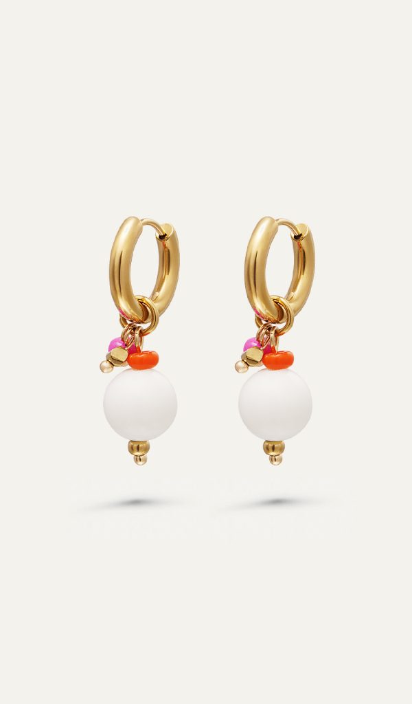 White bubble earrings