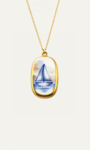 Delftsblauwe zeilboot - ketting