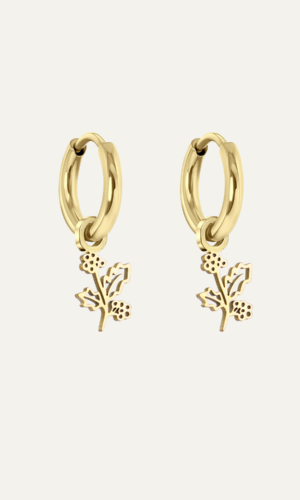 Birthflower set december goudkleurig
