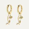 Birthflower oorbellen set januari goud