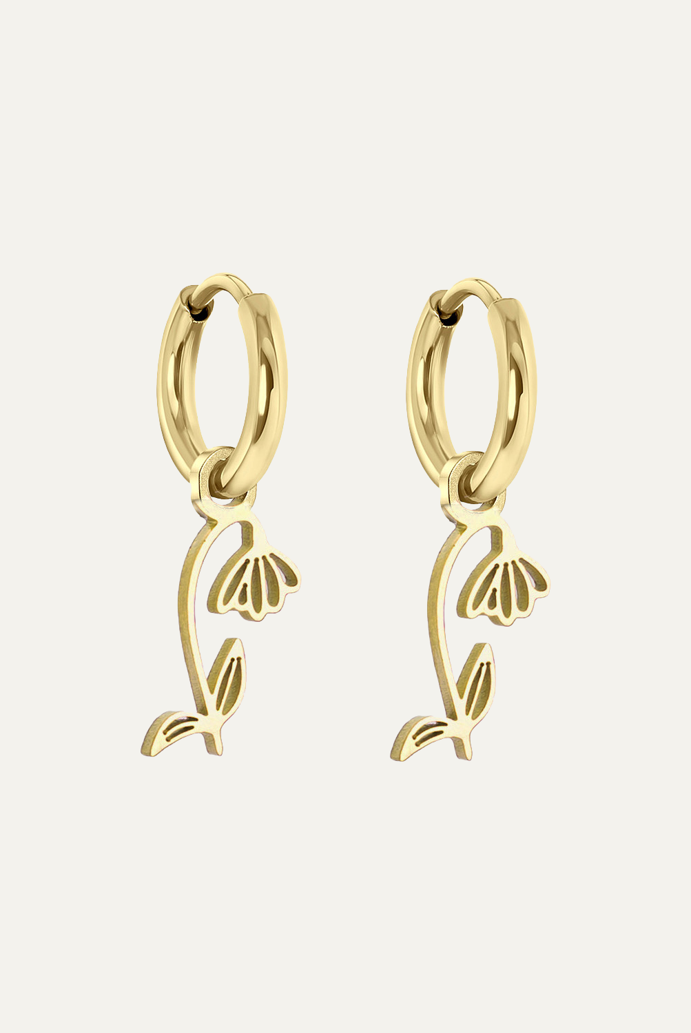 Birtflower Oorbellen Set - Januari Birthflower oorbellen set januari goud